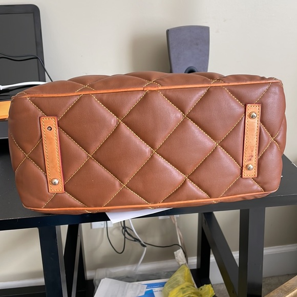 Dooney and Bourke Quilted Hobo Bag in Brown/Cognac (J2426800) - Picture 3 of 9